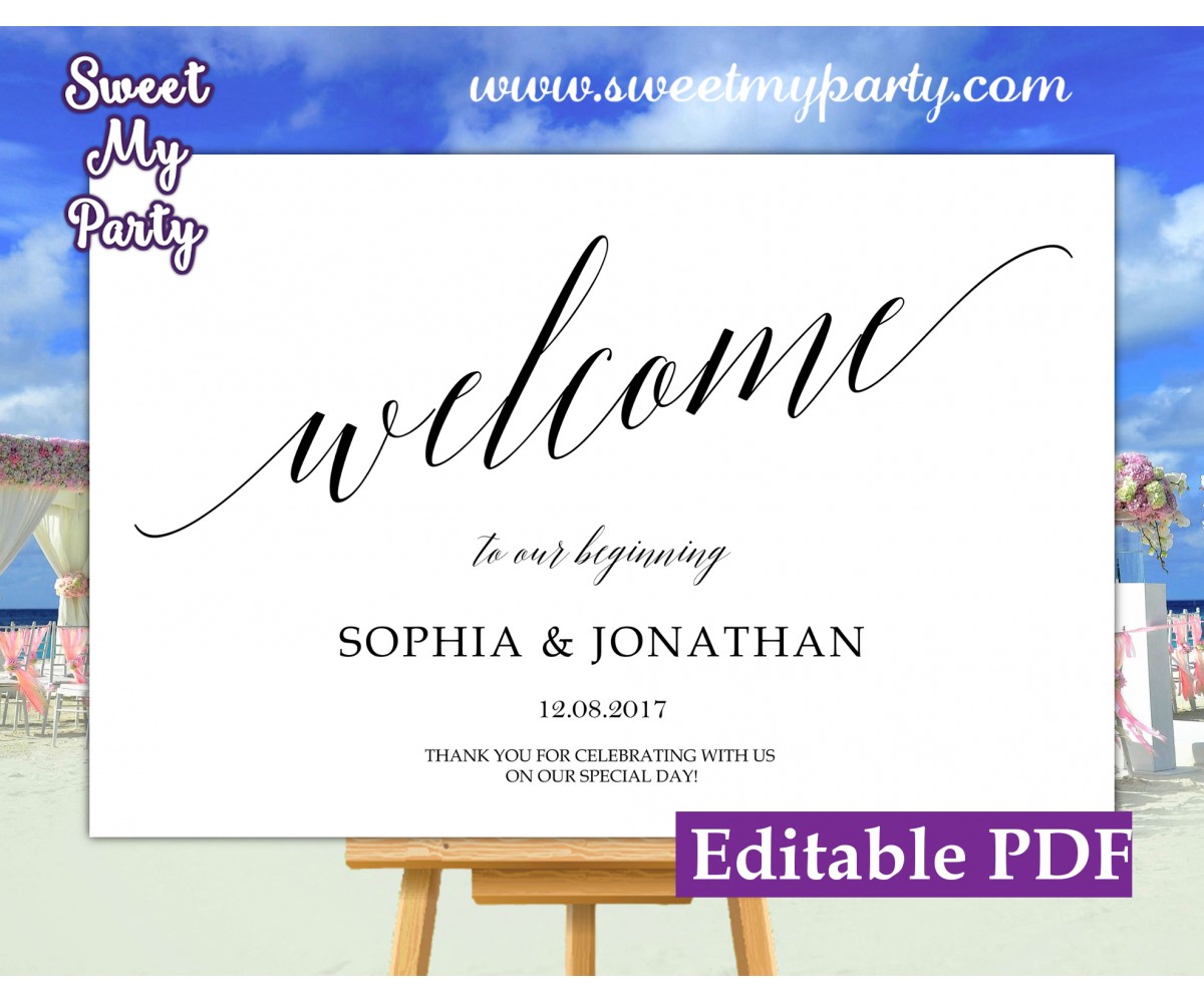 Calligraphy welcome sign template,wedding welcome sign,(27ab)